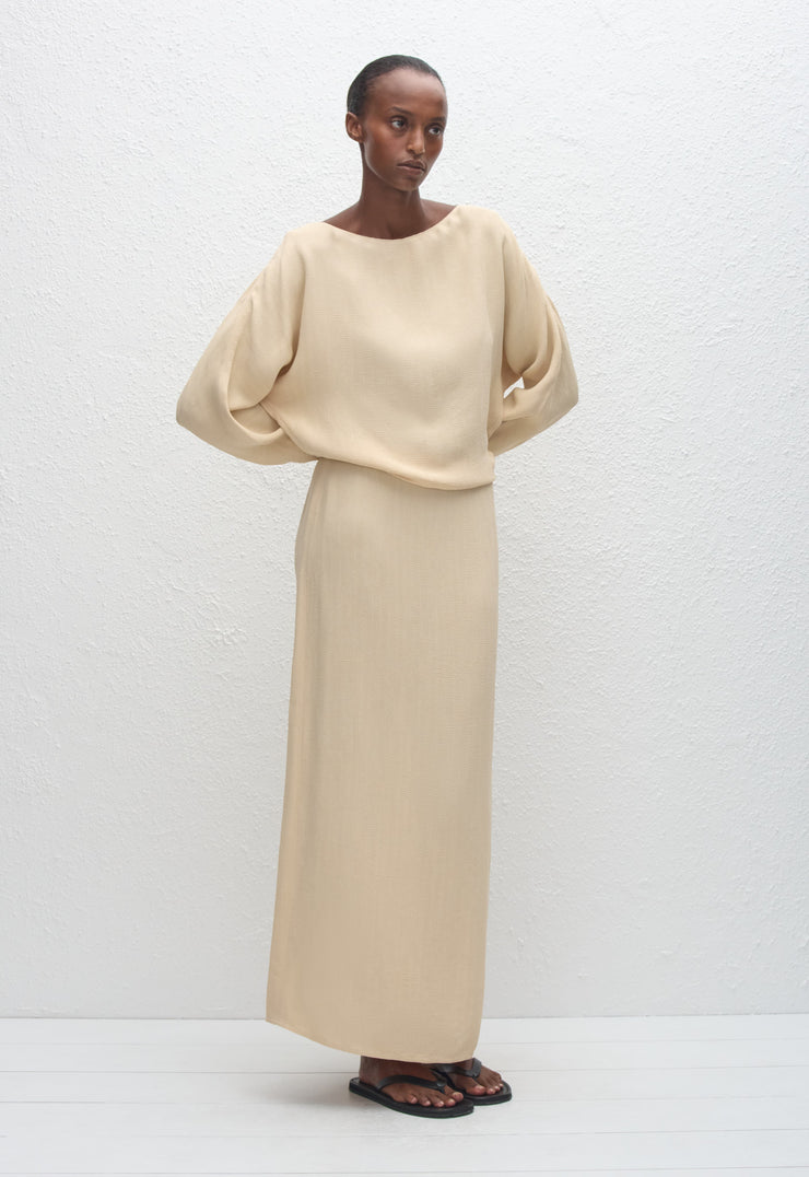 Straight Midi Skirt - Flax - Matteau
