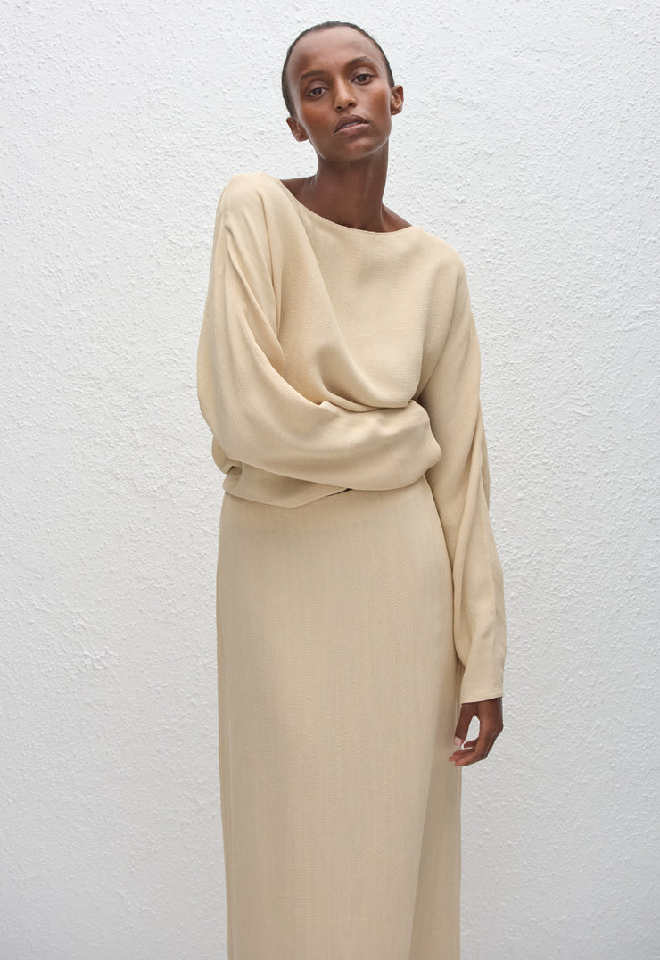 Straight Midi Skirt - Flax - Matteau