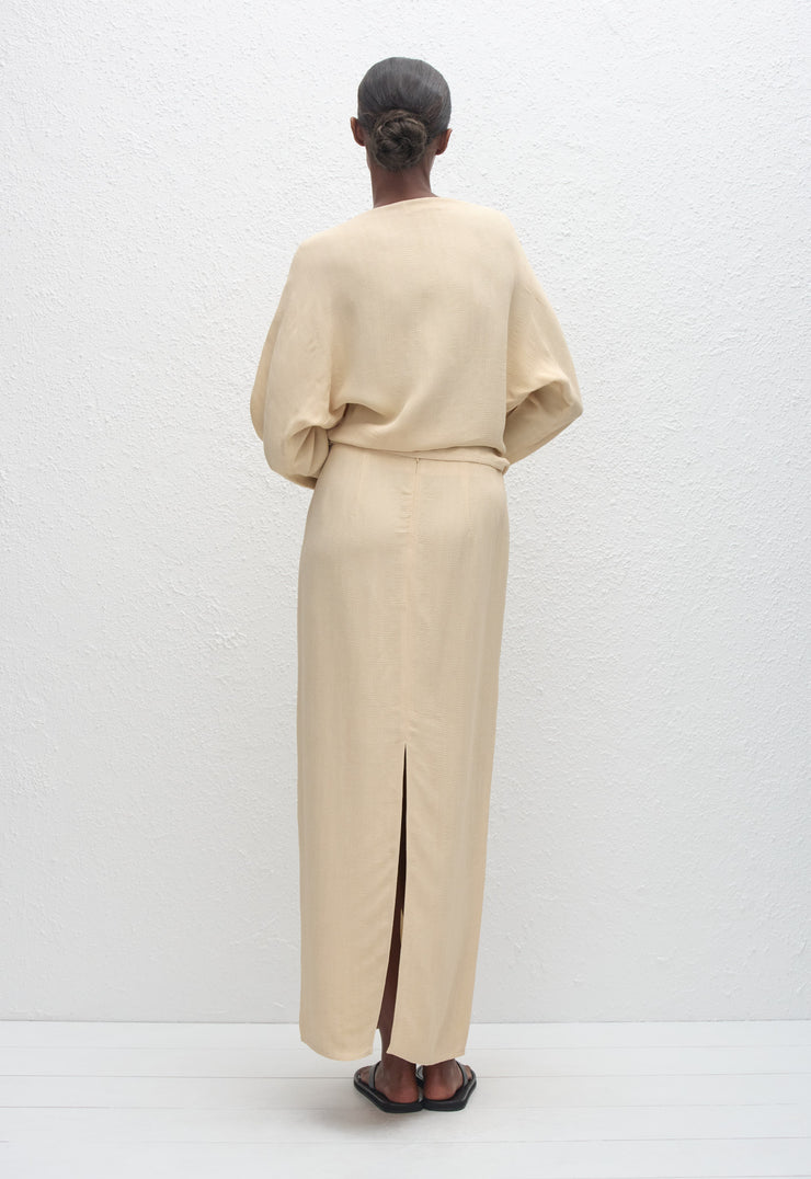Straight Midi Skirt - Flax - Matteau
