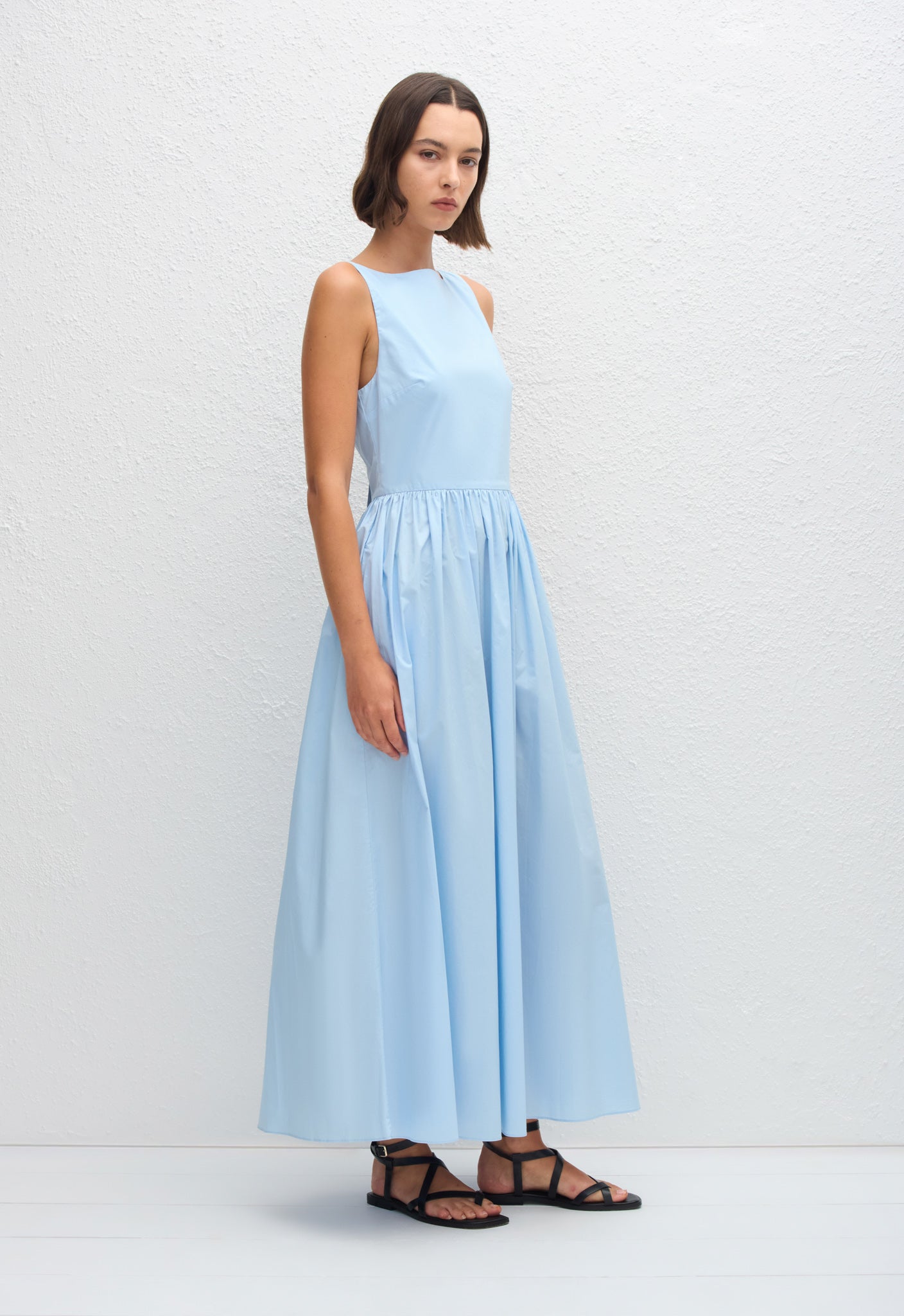 Tie Back Midi Dress - Sky - Matteau