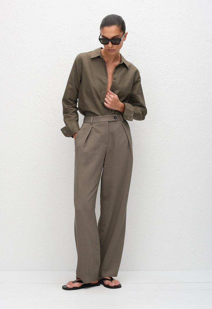 Tailored Pleat Trouser - Myrtle - Matteau