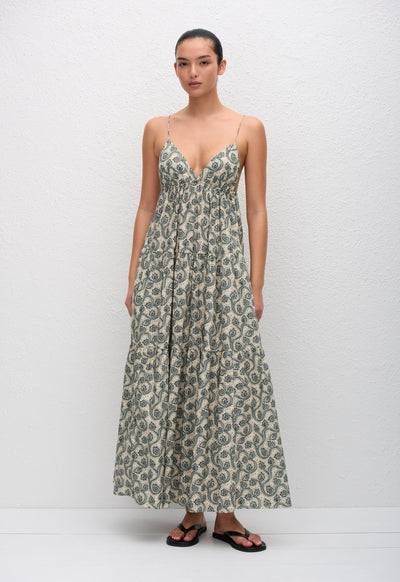 Triangle Tiered Sundress - Vine - Matteau