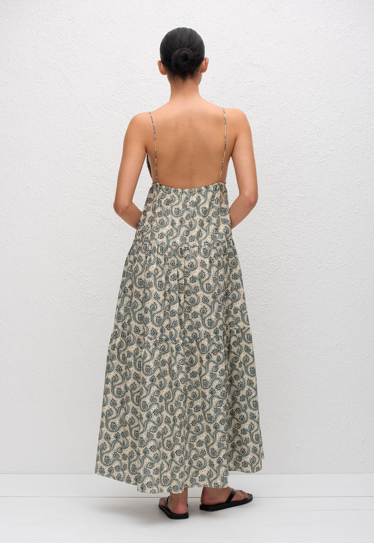 Triangle Tiered Sundress - Vine - Matteau