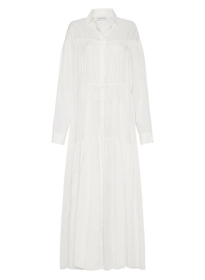 Embroidered Tiered Drawcord Dress - Matteau