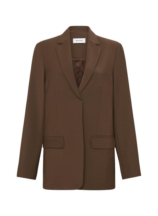 Relaxed Tailored Blazer Coffee - Matteau