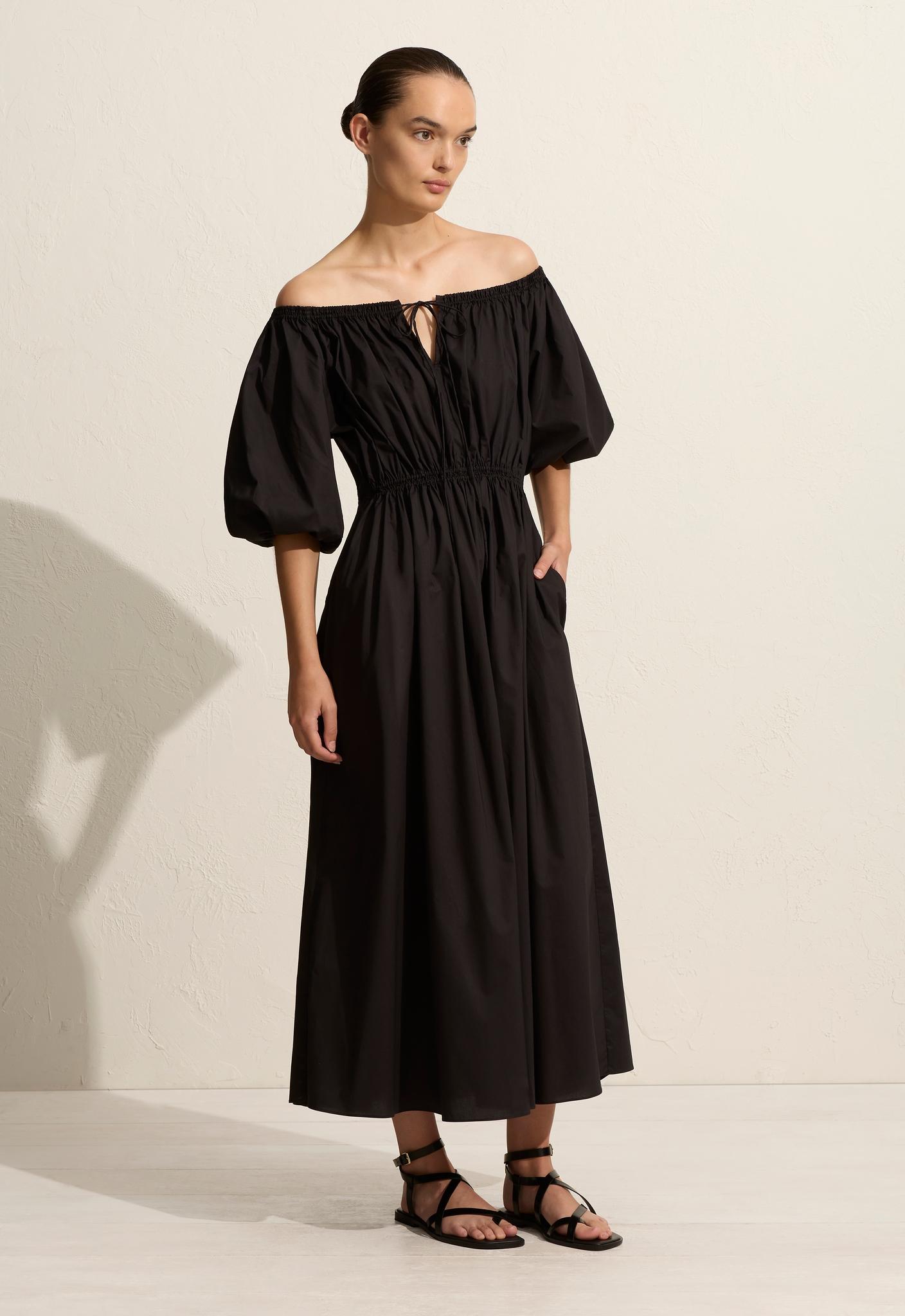Off The Shoulder Midi Dress - Matteau