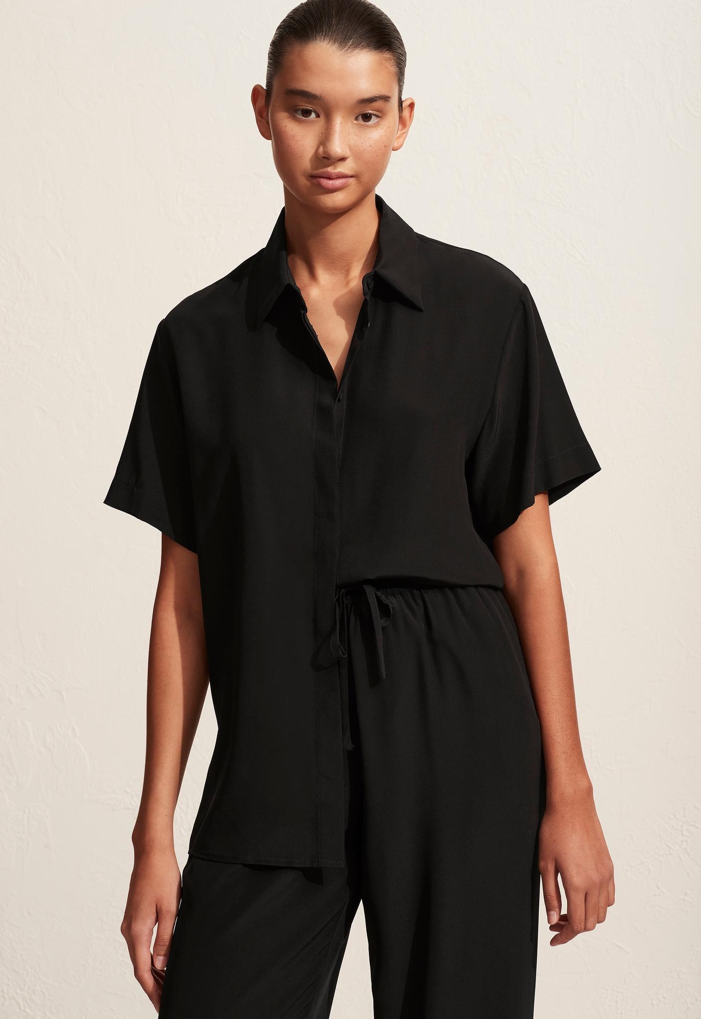 Short Sleeve Shirt - Black - Matteau