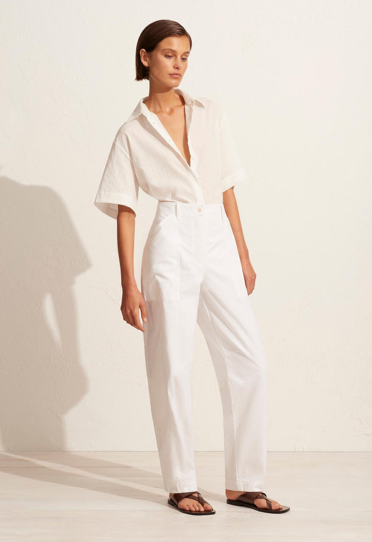 Relaxed Cargo Pant White - Matteau