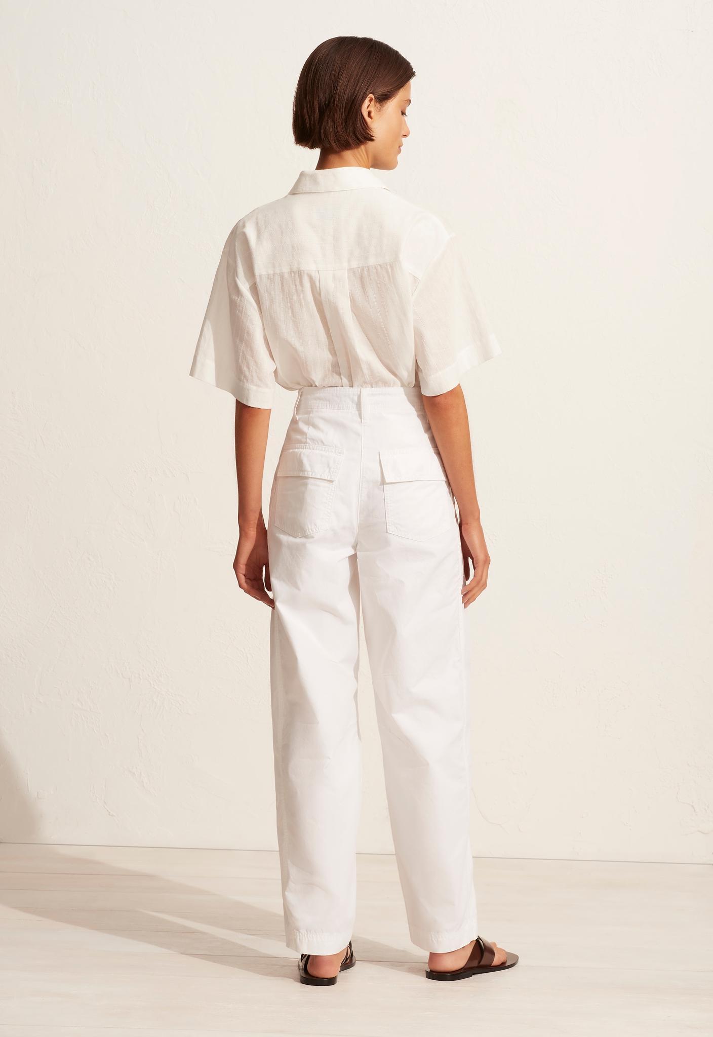Relaxed Cargo Pant White - Matteau